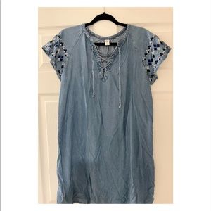 Old Navy Embroidered Denim Mini Dress